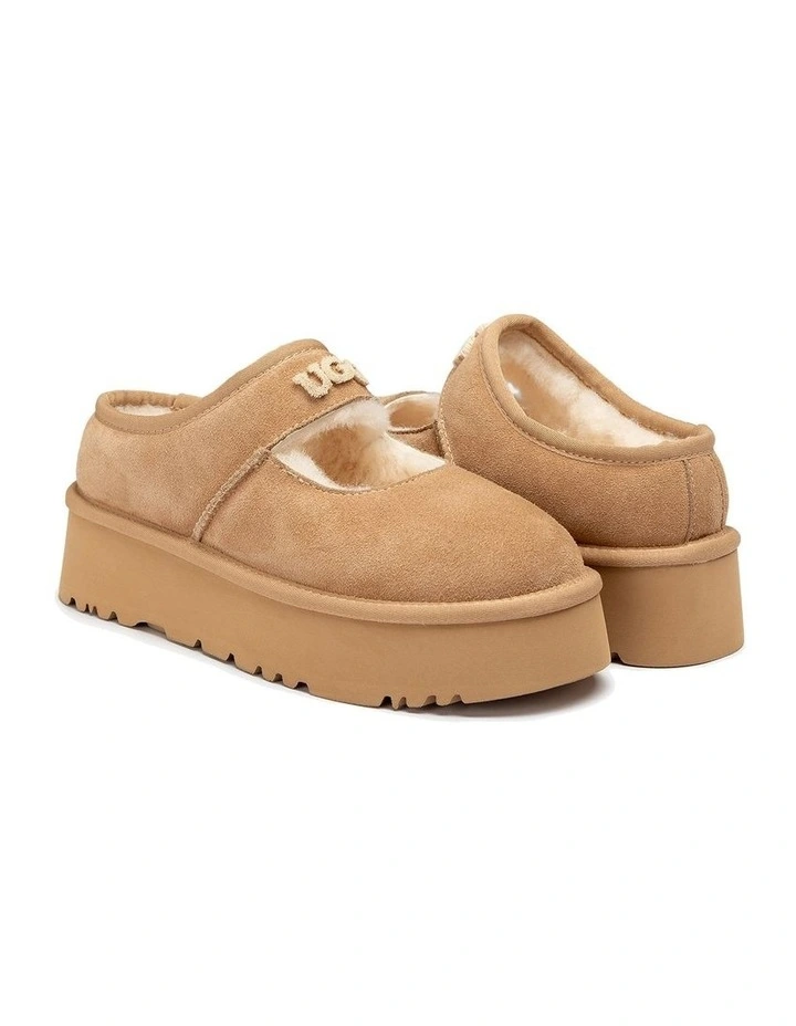 Mary Jane Emb Logo Platform Shoes in Sand image 2