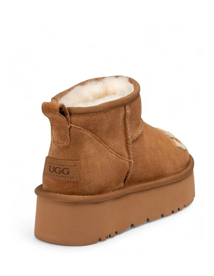 Classic Dana Emb Logo Platform Ultra Boots in Chestnut image 4