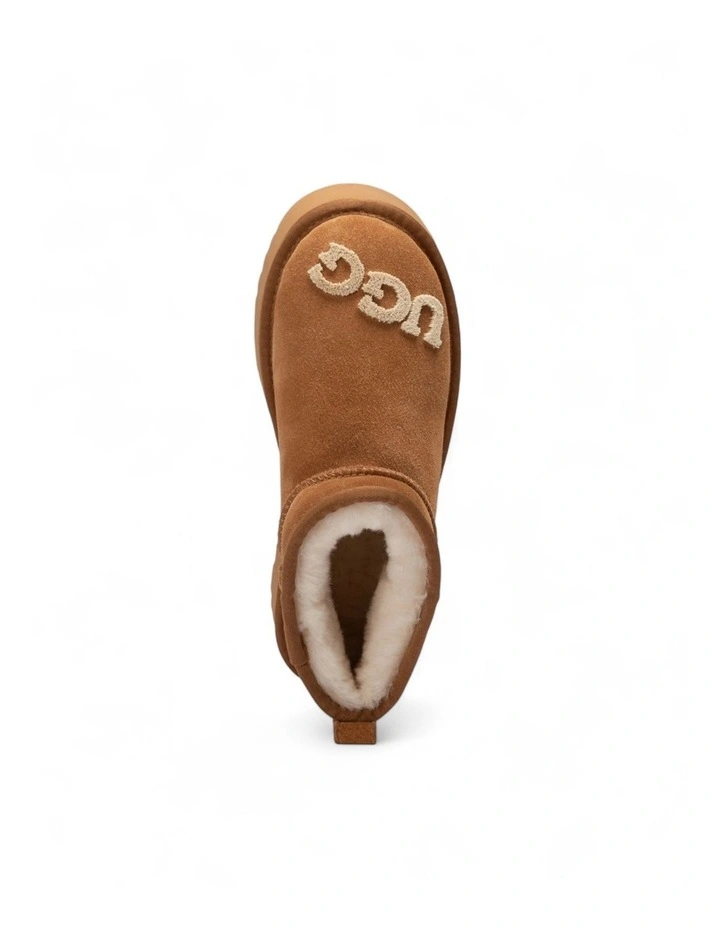 Classic Dana Emb Logo Platform Ultra Boots in Chestnut image 6