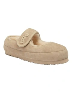 Mary Jane Emb Logo Shoes in Beige