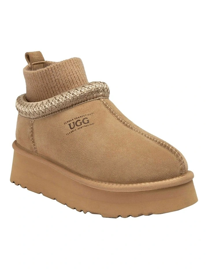 Sydney Knit Platform Slipper in Sandcastle image 1