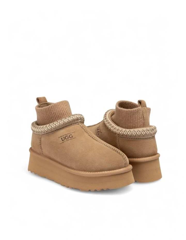 Sydney Knit Platform Slipper in Sandcastle image 2