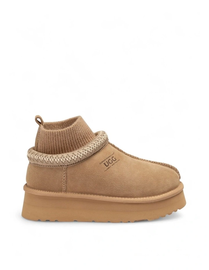 Sydney Knit Platform Slipper in Sandcastle image 4