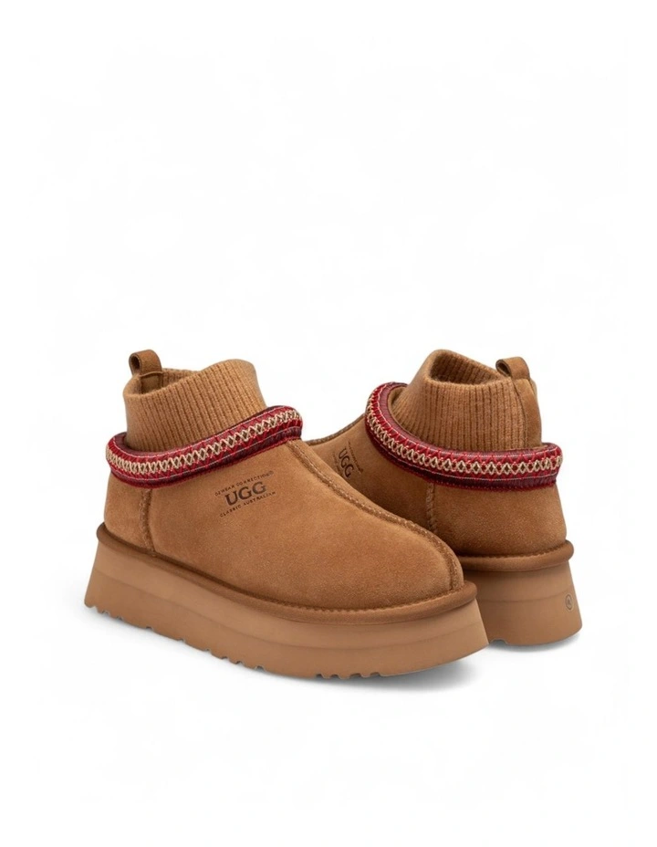 Sydney Knit Platform Slipper in Chestnut image 2
