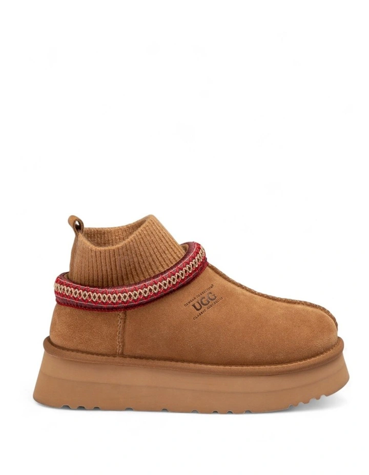 Sydney Knit Platform Slipper in Chestnut image 4