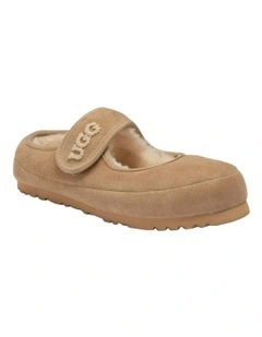 Mary Jane Embroided Logo Sandals in Sand