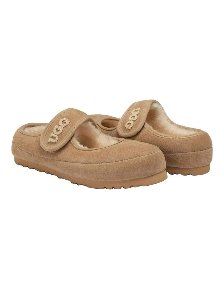 Mary Jane Embroided Logo Sandals in Sand image 2