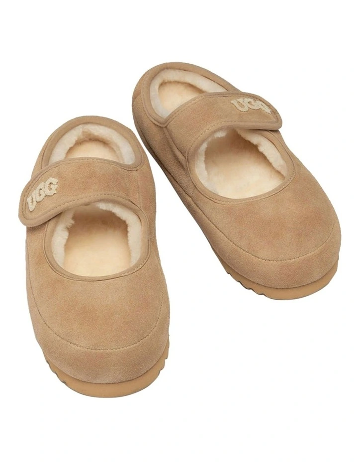 Mary Jane Embroided Logo Sandals in Sand image 3