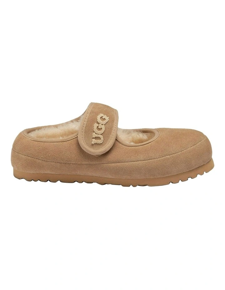 Mary Jane Embroided Logo Sandals in Sand image 4