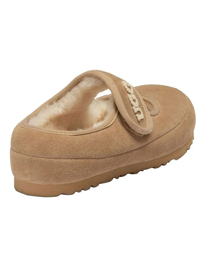 Mary Jane Embroided Logo Sandals in Sand image 5