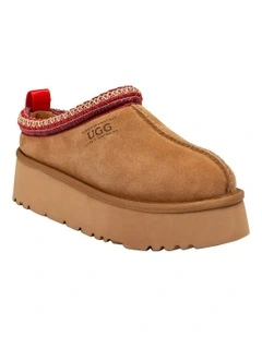 Sydney Spring Platform Slipper in Chestnut