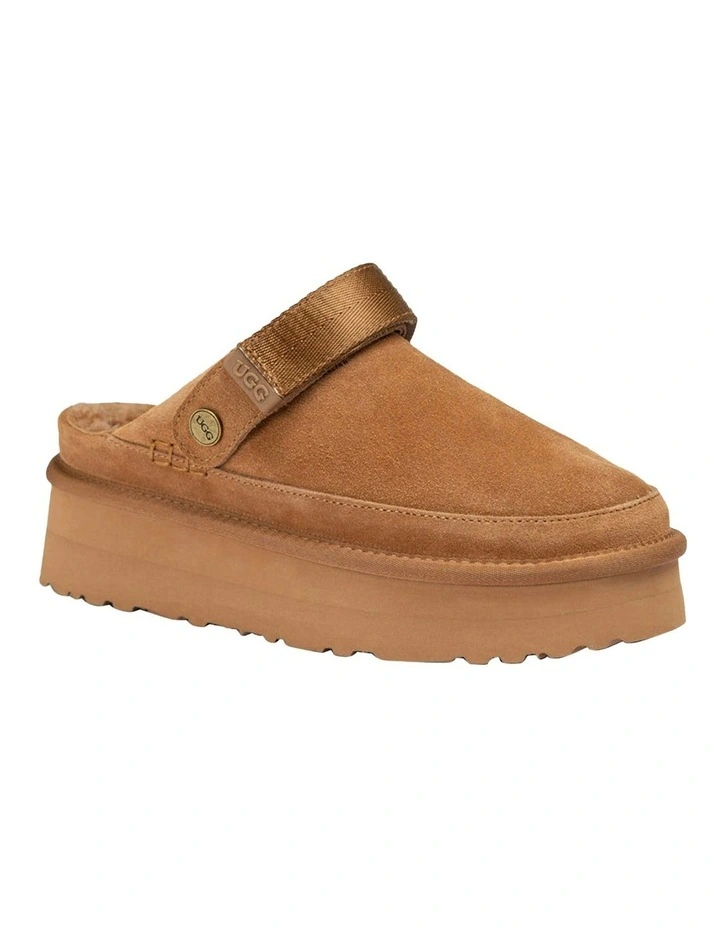 Oz Platform Shearling Clog in Chestnut image 1