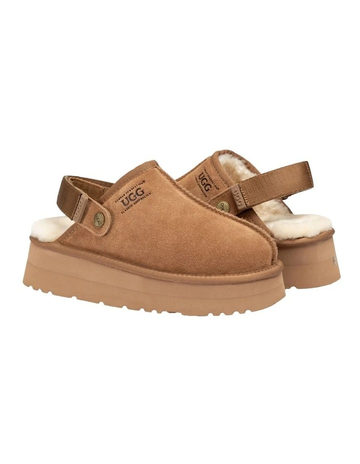 Oz Platform Shearling Clog in Chestnut image 2