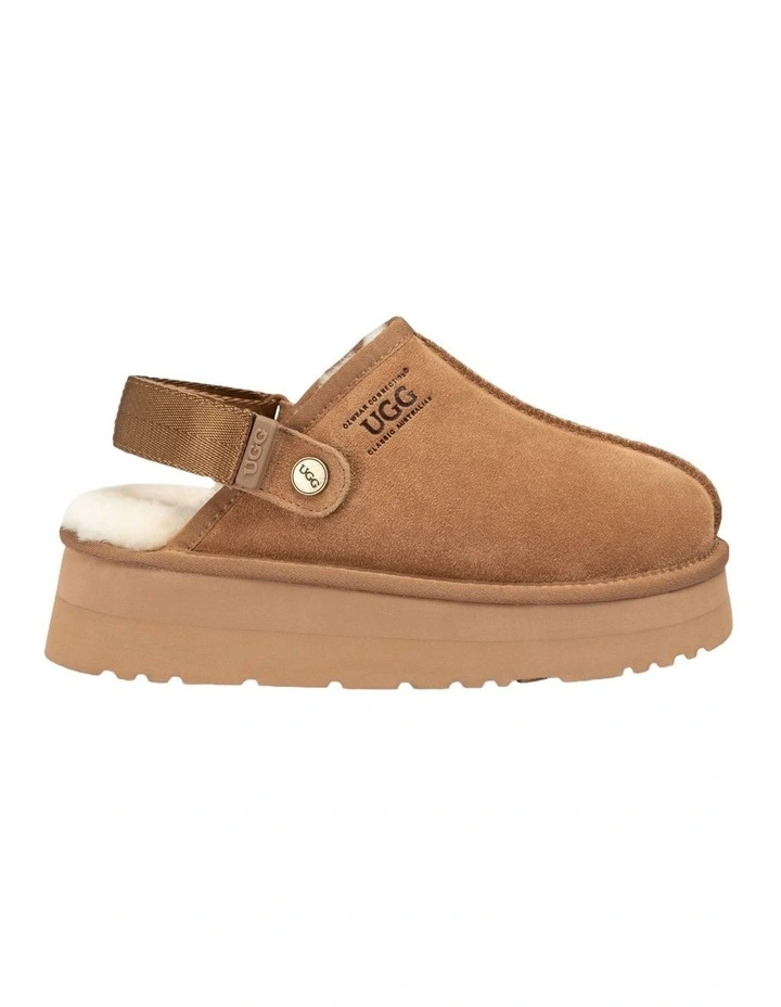 Oz Platform Shearling Clog in Chestnut image 3