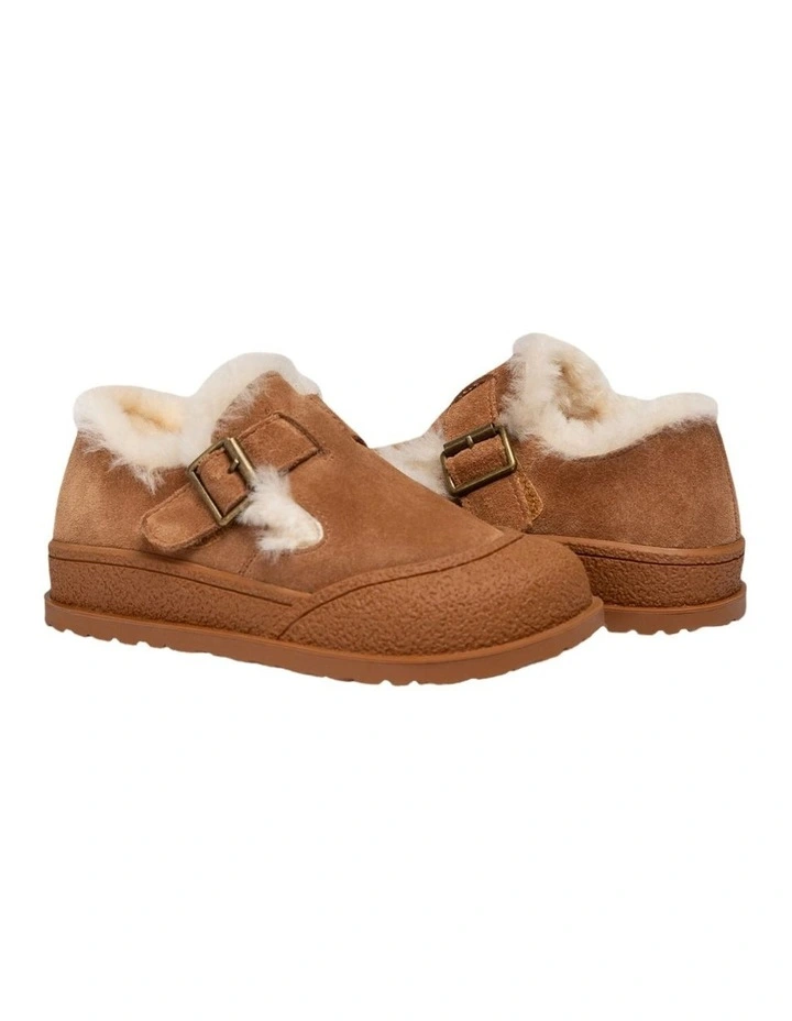 Kids Shearling Mary Janes in Chestnut image 2
