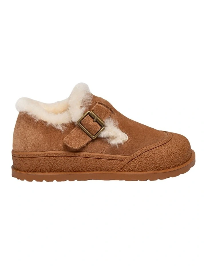 Kids Shearling Mary Janes in Chestnut image 3