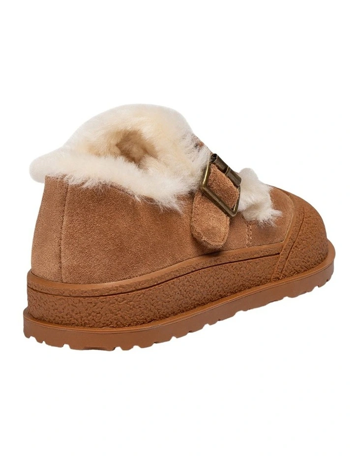 Kids Shearling Mary Janes in Chestnut image 4