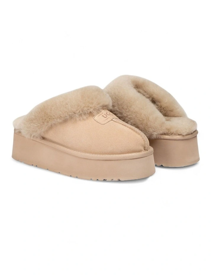 Coquette Platform Slipper in Beige image 2