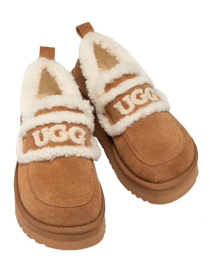 Violet Shearling Platform Loafer in Chestnut image 3