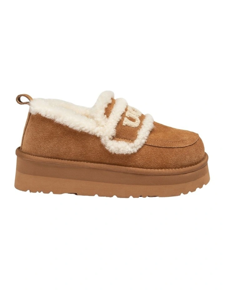 Violet Shearling Platform Loafer in Chestnut image 4