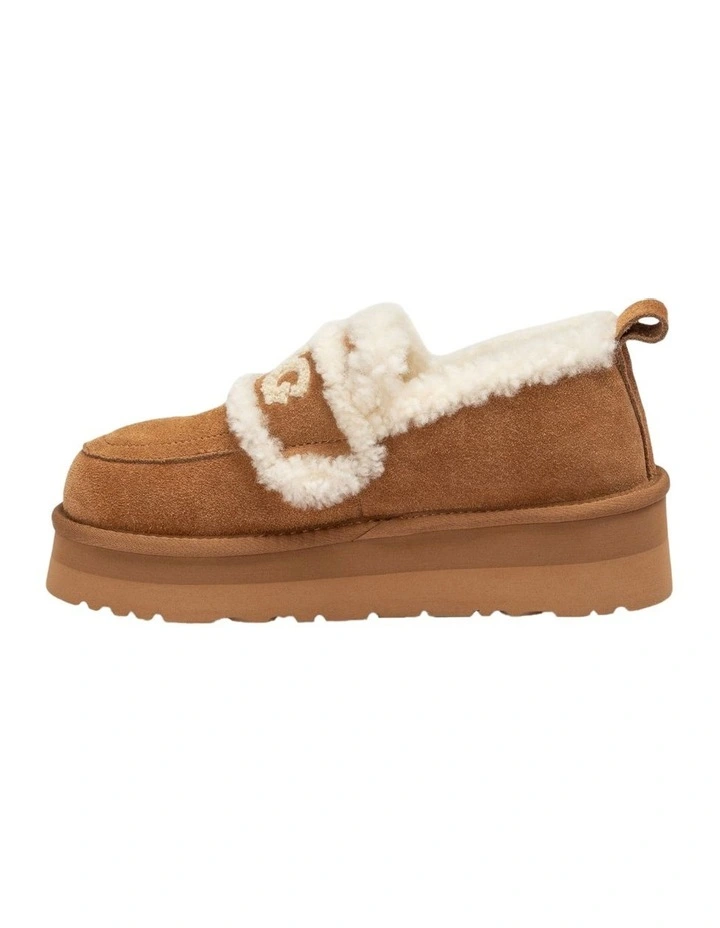Violet Shearling Platform Loafer in Chestnut image 6