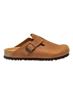 Aussie Leather Footbed Mens Sandals in Tan