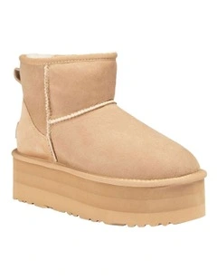 Classic Platform Mini Boots 5cm in Sand