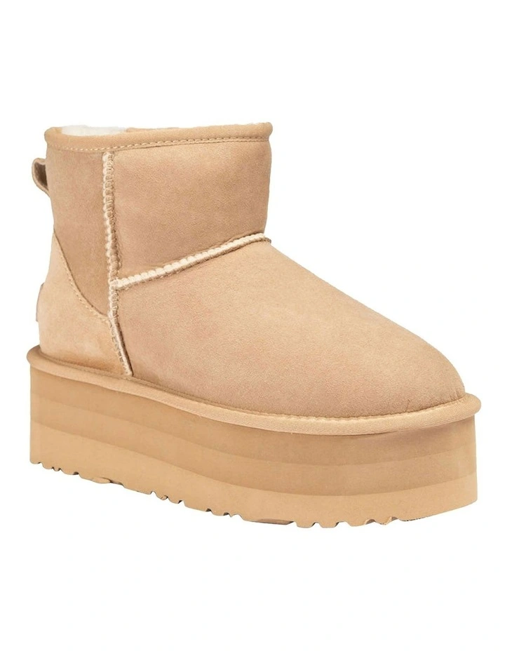 Classic Platform Mini Boots 5cm in Sand image 1