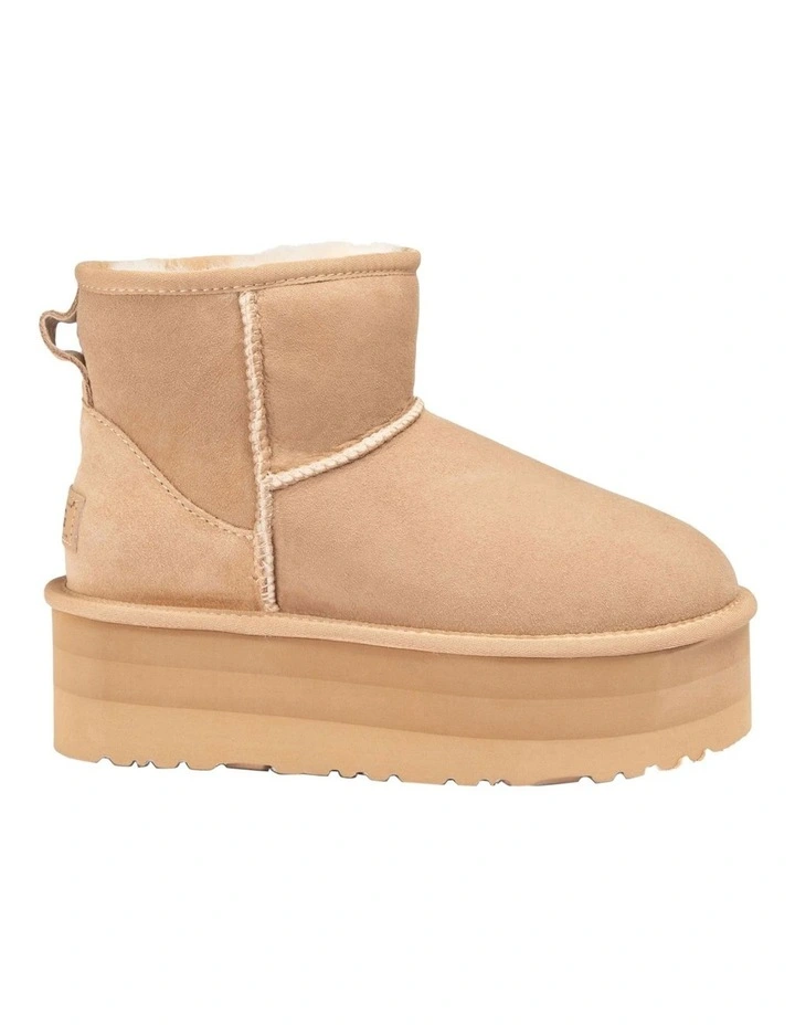 Classic Platform Mini Boots 5cm in Sand image 3
