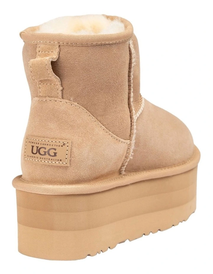 Classic Platform Mini Boots 5cm in Sand image 4