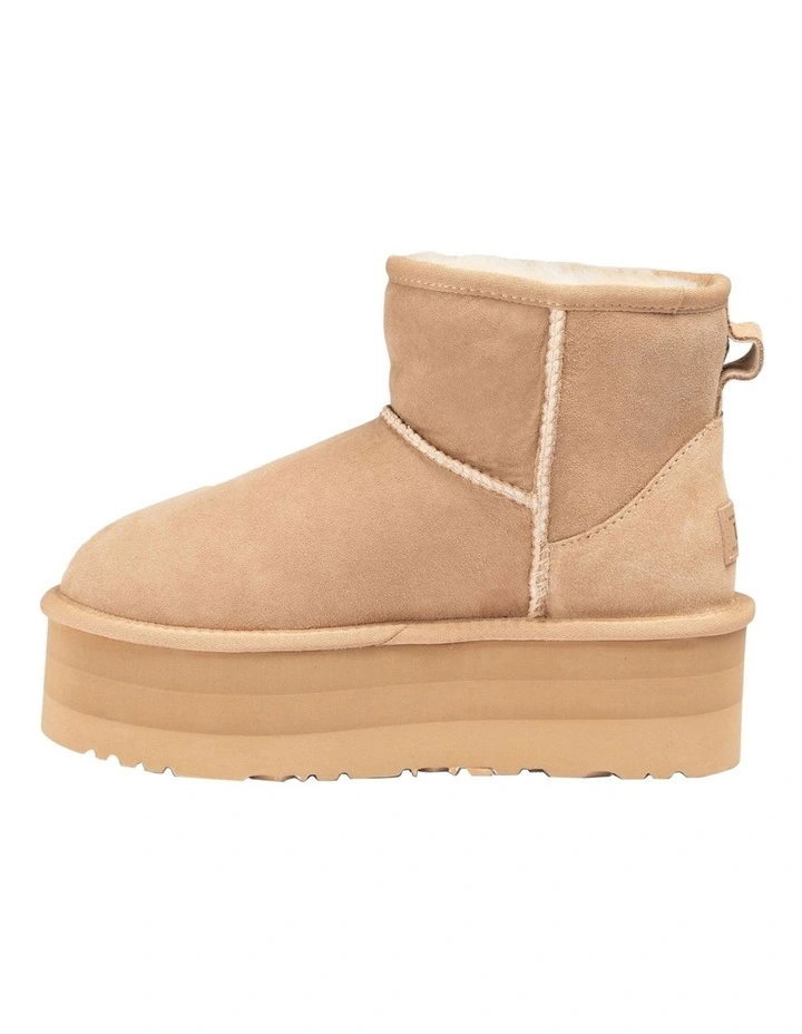 Classic Platform Mini Boots 5cm in Sand image 5
