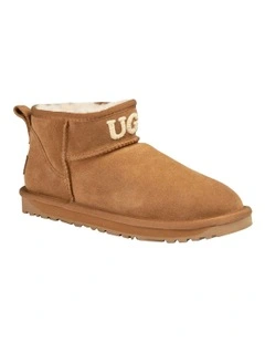 Classic Knit Logo Ultra Mini Boots in Chestnut