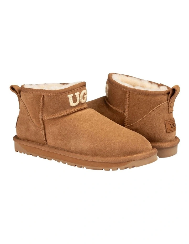 Classic Knit Logo Ultra Mini Boots in Chestnut image 2