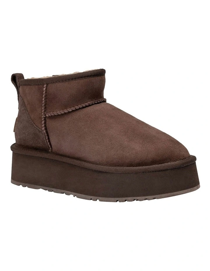 Classic Platform Ultra Mini Boots in Chocolate image 1
