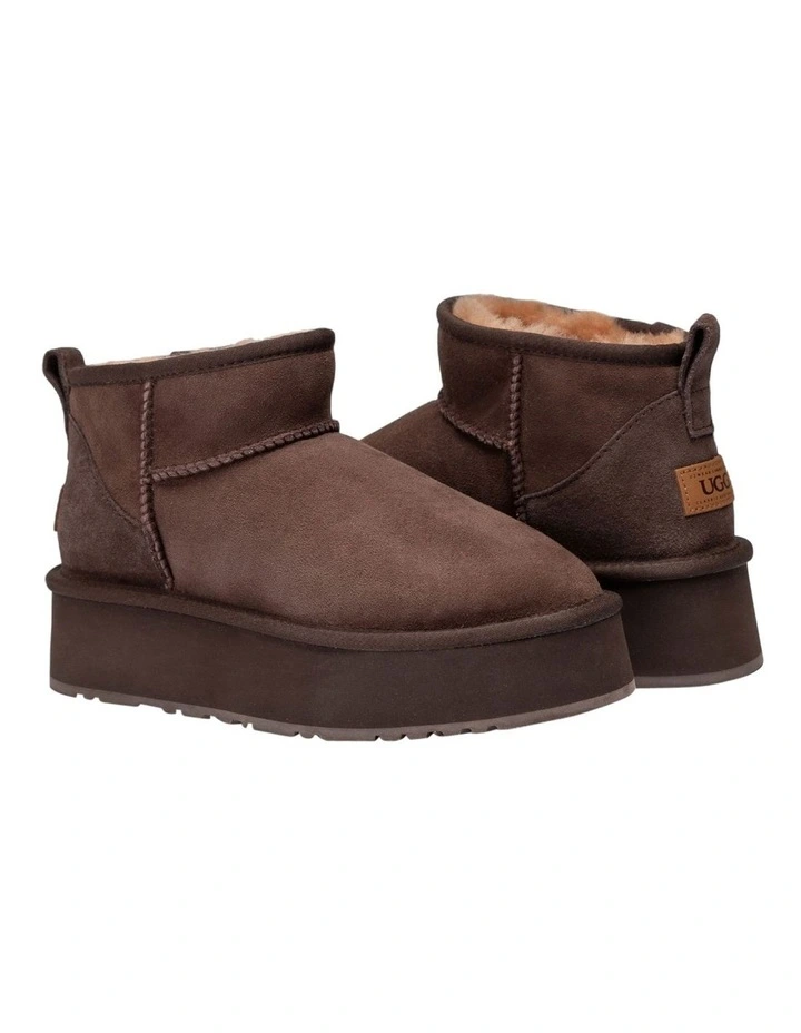 Classic Platform Ultra Mini Boots in Chocolate image 2