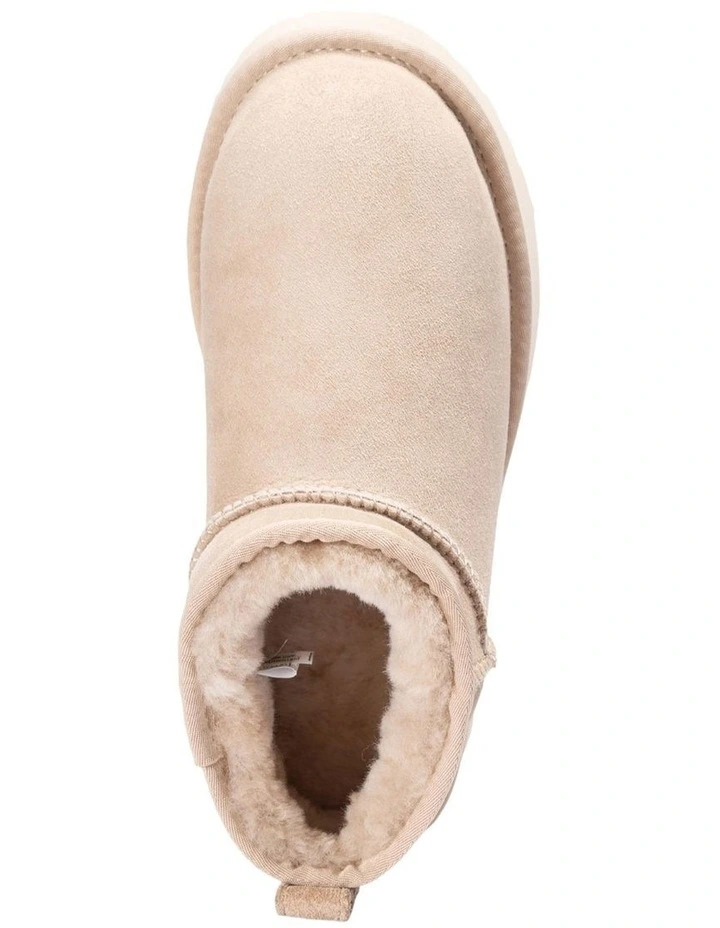 Classic Platform Ultra Mini Boots in Beige image 7