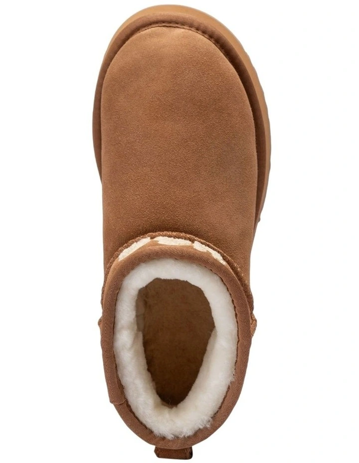 Classic Platform Knit Logo Ultra Mini Boots 4cm in Chestnut image 6