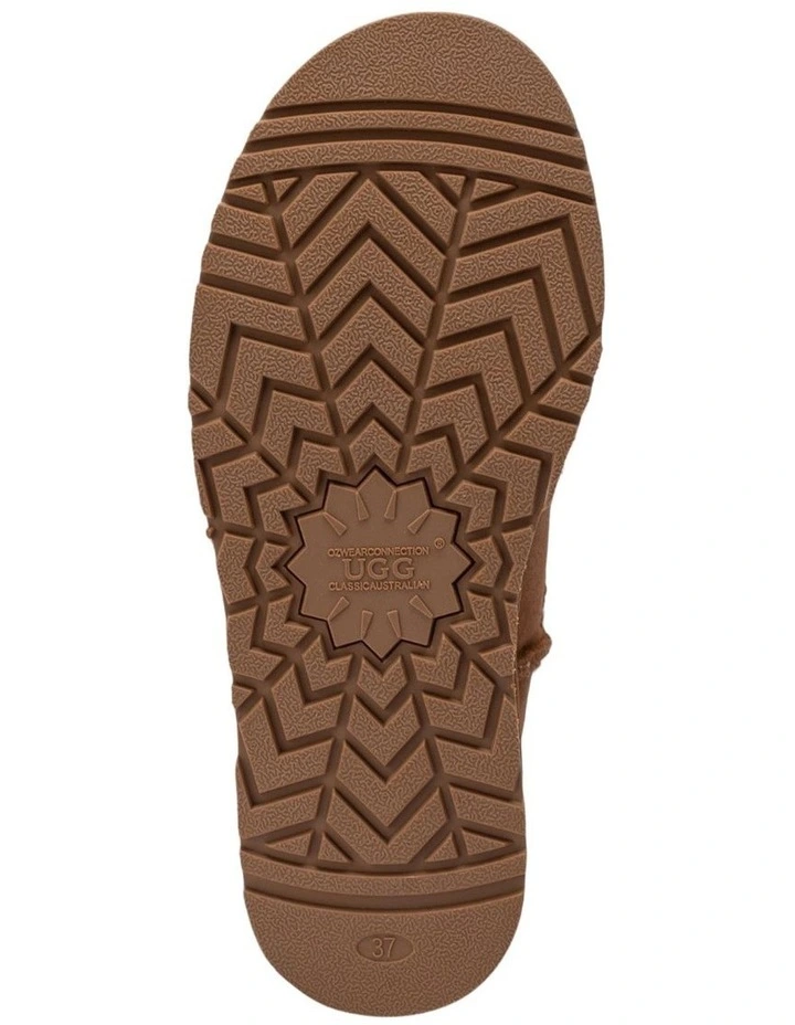 Classic Platform Knit Logo Ultra Mini Boots 4cm in Chestnut image 7
