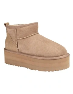 Classic Platform Ultra Mini Boots 5cm in Brown