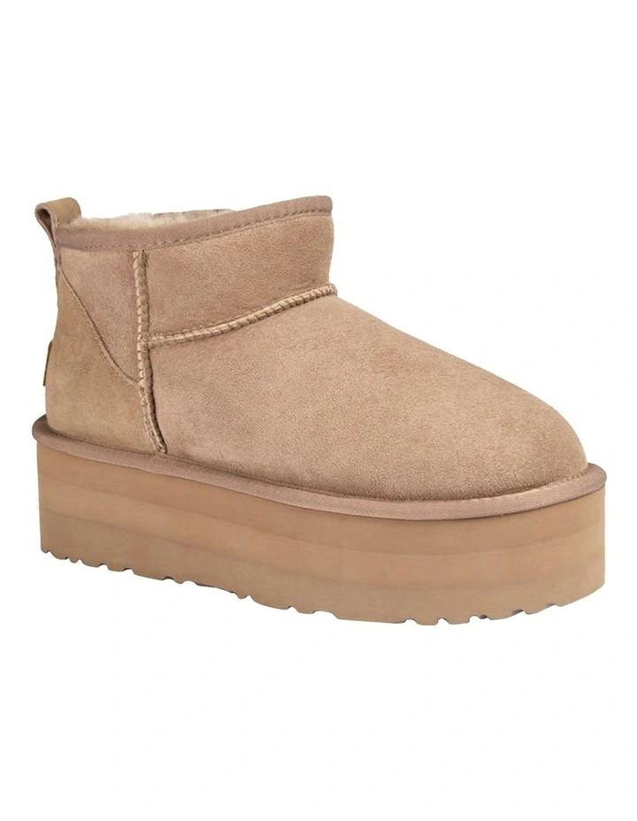 Classic Platform Ultra Mini Boots 5cm in Brown image 1