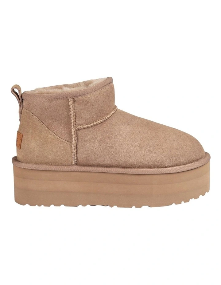 Classic Platform Ultra Mini Boots 5cm in Brown image 2