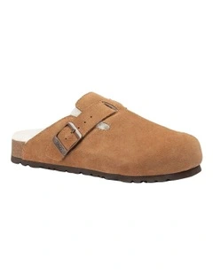 Ugg Aussie Shearling Soft Footbed Sandals in Tan