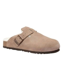 Ugg Aussie Shearling Soft Footbed Sandals in Taupe