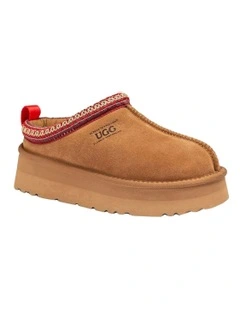 Sydney Platform Slipper in Chestnut Red