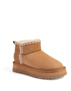 Eskimo Platform Mini Boots in Chestnut