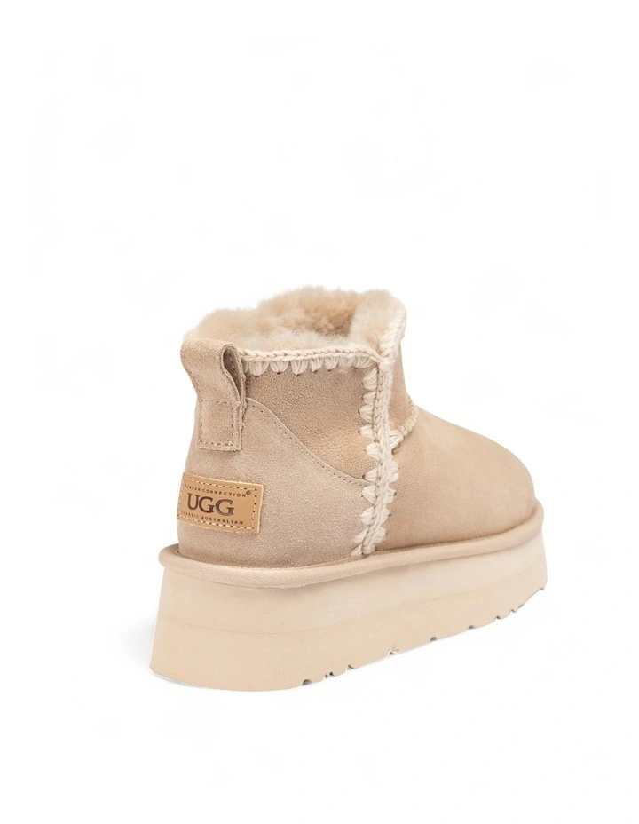 Eskimo Platform Mini Boots in Beige image 4