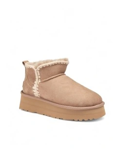 Eskimo Platform Mini Boots in Brown