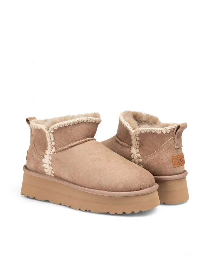 Eskimo Platform Mini Boots in Brown image 2