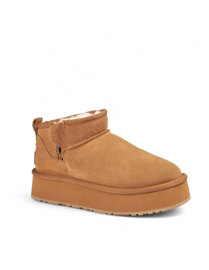 Platform Beri Zipper Boots in Chestnut image 1