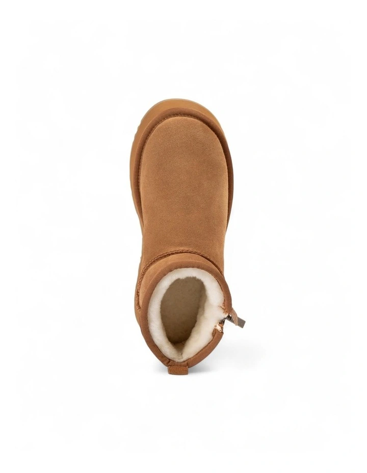 Platform Beri Zipper Boots in Chestnut image 6
